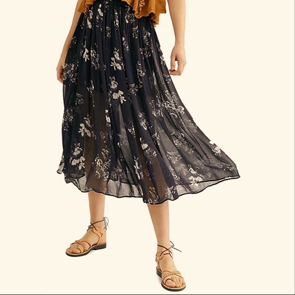 Free People Lydia Floral Maxi Skirt